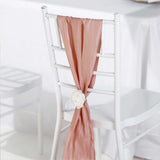 5 Pack | 6inch x 106inch Accordion Crinkle Taffeta Dusty Rose Chair Sashes