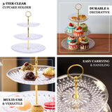 12inch 3-Tier Clear Acrylic Sunflower Cut Cupcake Stand, Dessert Holder