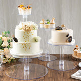 4-Tier Acrylic Round Cake Stand Set Clear - Chic Sturdy Cupcake Holder Dessert Display Pedestal inAssorted Sizes for Wedding Buffet & Catering Displays