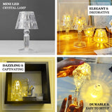 6 Pack | 4.5inch Warm White Crystal Mini Acrylic LED Accent Lamp Lights