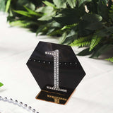 5 Pack | 5inch Black / Gold Acrylic Hexagon Wedding Table Sign Holders, Number Stands