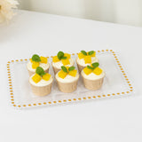 6 Pack Disposable Serving Platters with Gold Beaded Rim