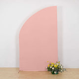 8ft Dusty Rose Spandex Fitted Wedding Arch Cover For Half Moon Top Chiara Backdrop Stand