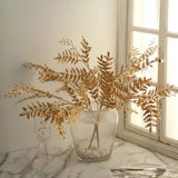 2 Pack | 21inch Metallic Gold Artificial Fern Leaf Bouquets