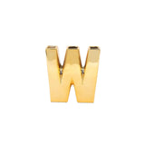 6inch Shiny Gold Plated Ceramic Letter "W" Sculpture Bud Vase, Flower Planter Pot Table #whtbkgd