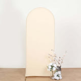 5ft Matte Beige Spandex Fitted Chiara Backdrop Stand Cover For Round Top Wedding Arch