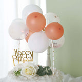 11 Pcs | Confetti Balloon Garland Cloud Cake Topper, Mini Cake Decorations - Rose Gold & White