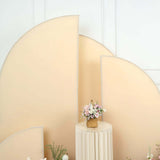 Set of 4 | Matte Beige Spandex Half Moon Chiara Backdrop Stand Covers
