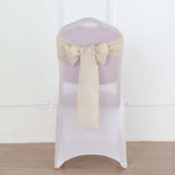 5 Pack | Beige Linen Chair Sashes, Slubby Textured Wrinkle Resistant Sashes