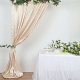 8ftx10ft Beige Satin Formal Event Backdrop Drape, Window Curtain Panel