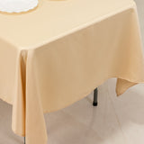 60"x102" Beige Lamour Satin Rectangle Tablecloth