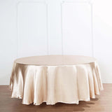 120" Beige Satin Round Tablecloth