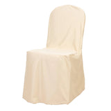 Beige Stretch Slim Fit Scuba Chair Covers, Wrinkle Free Durable Slip On Chair#whtbkgd