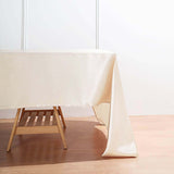 60"x126" Beige Satin Rectangular Tablecloth