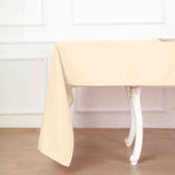 60"x126" Beige Polyester Rectangular Tablecloth