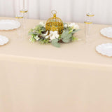 90x132inch Beige Seamless Premium Polyester Rectangular Tablecloth - 200GSM