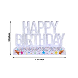 Clear Acrylic Multicolor Flashing LED Happy Birthday Cake Topper - 5x 3.25inch