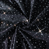 Scuba Rectangular Tablecloth 90×132inch Black Rhinestone Accents – Seamless, Wrinkle-Free#whtbkgd