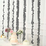 50ft | 4inch Black Leaf Petal Taffeta Ribbon Sash, Artificial DIY Fabric Garlands