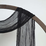 20ft Black Gauze Cheesecloth Fabric Wedding Arch Drapery, Window Scarf Valance, Boho Decor#whtbkgd