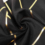 9ft Black With Gold Foil Geometric Pattern Table Runner