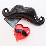 31" Black Mustache Shaped Mylar Balloon, Foil Party Balloons