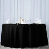 108" Black Premium Polyester Round Tablecloth - 220GSM