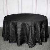 120inch Black Accordion Crinkle Taffeta Round Tablecloth