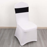 5 Pack Black Spandex Chair Sashes with Gold Diamond Buckles, Elegant Stretch Chair Bands and Slide