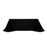 90x132inch Black Seamless Lamour Satin Rectangle Tablecloth for 6 Foot Table