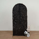 6ft Sparkly Black Double Sided Big Payette Sequin Chiara Backdrop Stand Cover For Fitted Round Top