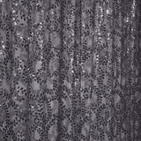 8ftx8ft Black Embroider Sequin Event Curtain Drapes, Sparkly Sheer Backdrop Event Panel Embroidery