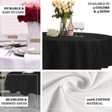 90" Black Round 100% Cotton Linen Tablecloth Washable