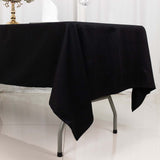 60"x102" Black Rectangle 100% Cotton Linen Tablecloth