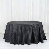 132inch Black Accordion Crinkle Taffeta Seamless Round Tablecloth