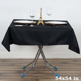 54"x54" Black Premium Polyester Square Tablecloth - 220GSM