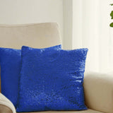 18inch x 18inch Sequin Throw Pillow Cover, Decorative Cushion Case - Square Royal Blue Sequin