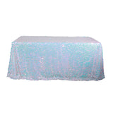 90x132inch Iridescent Blue Big Payette Sequin Rectangle Tablecloth