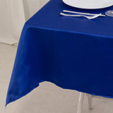 54inch Royal Blue Seamless Lamour Satin Square Table Overlay