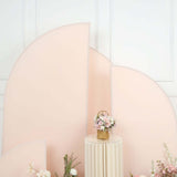 Set of 4 | Matte Blush Rose Gold Spandex Half Moon Chiara Backdrop Stand Covers