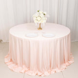 132inch Blush Premium Scuba Wrinkle Free Round Tablecloth, Scuba Polyester Tablecloth