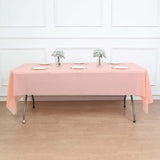 5 Pack Blush Rectangle Plastic Table Covers, 54inchx108inch PVC Disposable Tablecloths