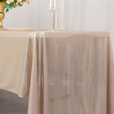 60x126inch Blush Shimmer Sequin Dots Polyester Tablecloth, Wrinkle Free Sparkle Glitter