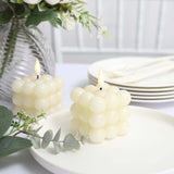 2 Pack | 2inch Ivory Flameless Flickering LED Bubble Candles