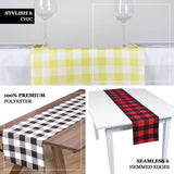 Buffalo Plaid Table Runner | Black / Red | Gingham Polyester Checkered Table Runner