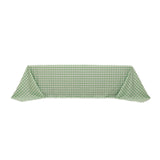 White Sage Green Seamless Buffalo Plaid Rectangle Tablecloth, Checkered Polyester Tablecloth