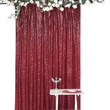 8ftx8ft Burgundy Sequin Event Background Drape, Photo Backdrop Curtain Panel