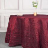 120inch Burgundy Accordion Crinkle Taffeta Round Tablecloth