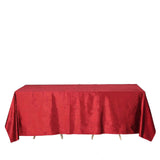 90x132inch Burgundy Seamless Premium Velvet Rectangle Tablecloth, Reusable Linen