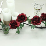 6ft | Burgundy Artificial Silk Rose Hanging Flower Garland, Faux Vine